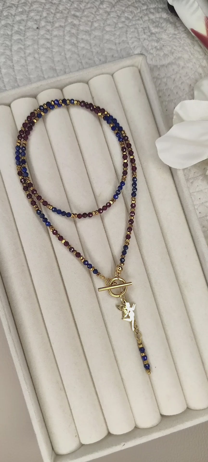 Lapis Lazuli i Granat z Wróżką 🧚 49 cm