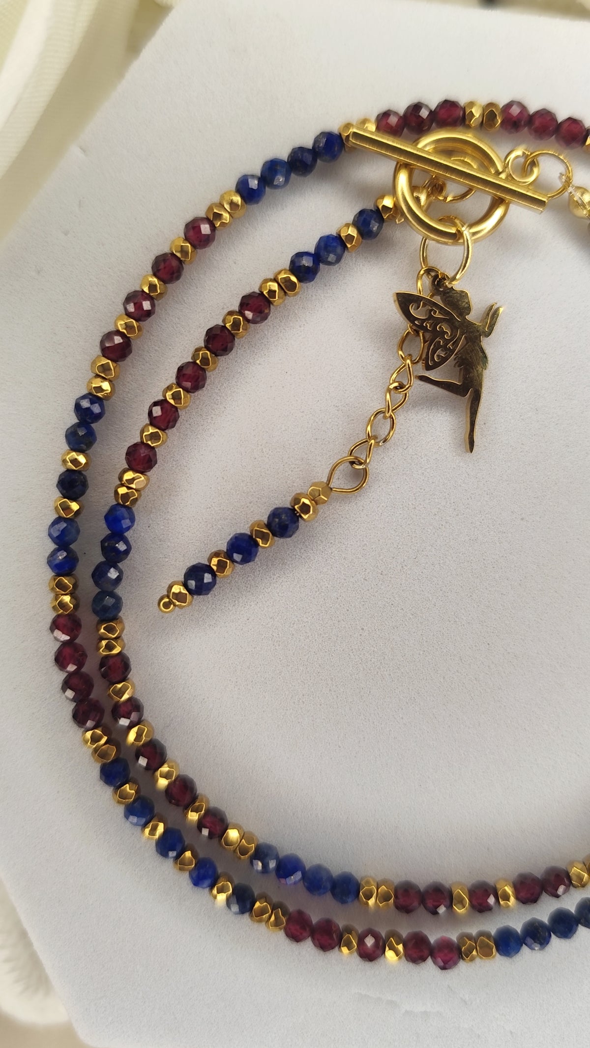 Lapis Lazuli i Granat z Wróżką 🧚 49 cm