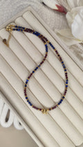 Lapis Lazuli i Granat z Literką M