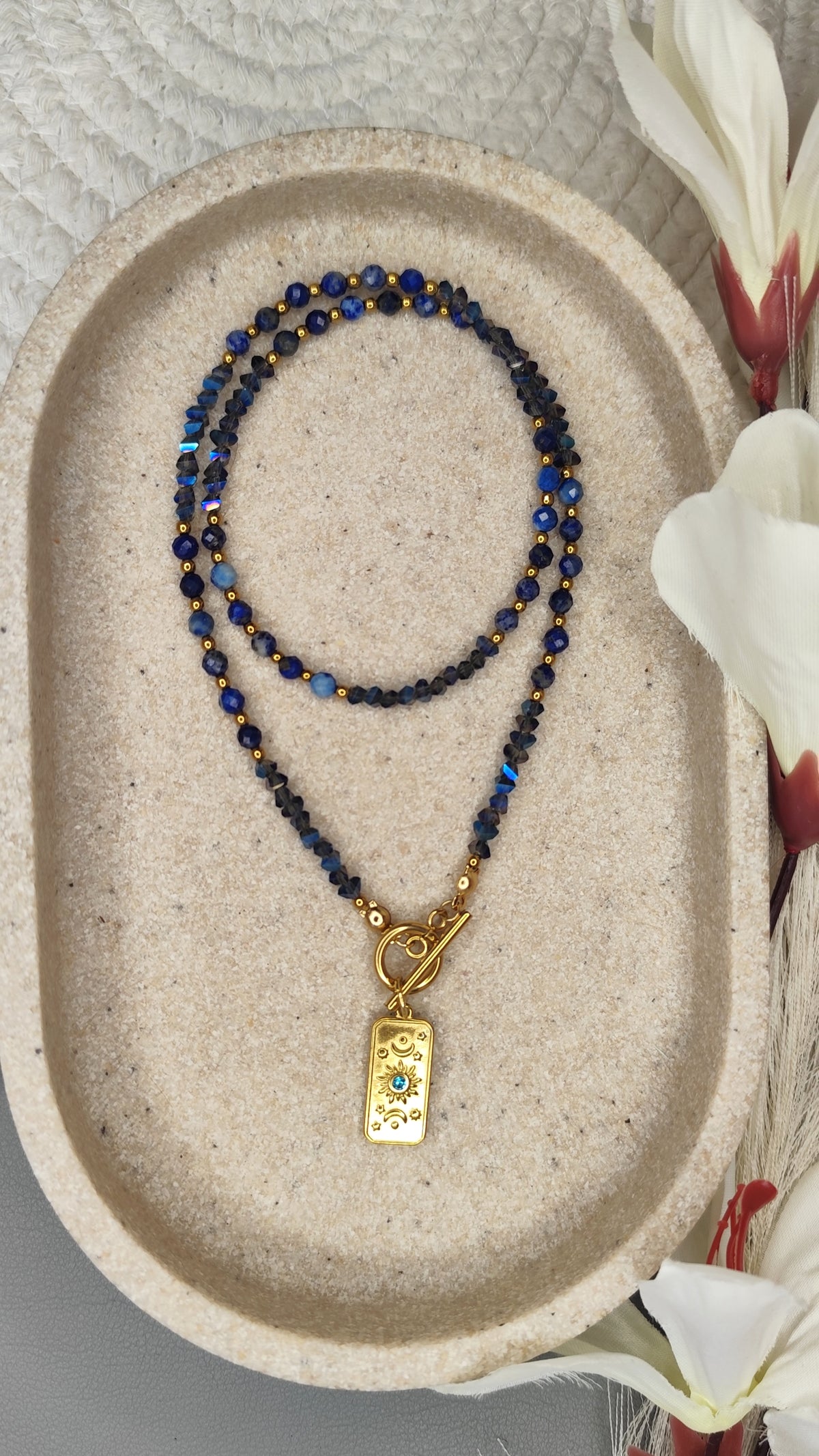 Lapis Lazuli i kryształki Blue Sky