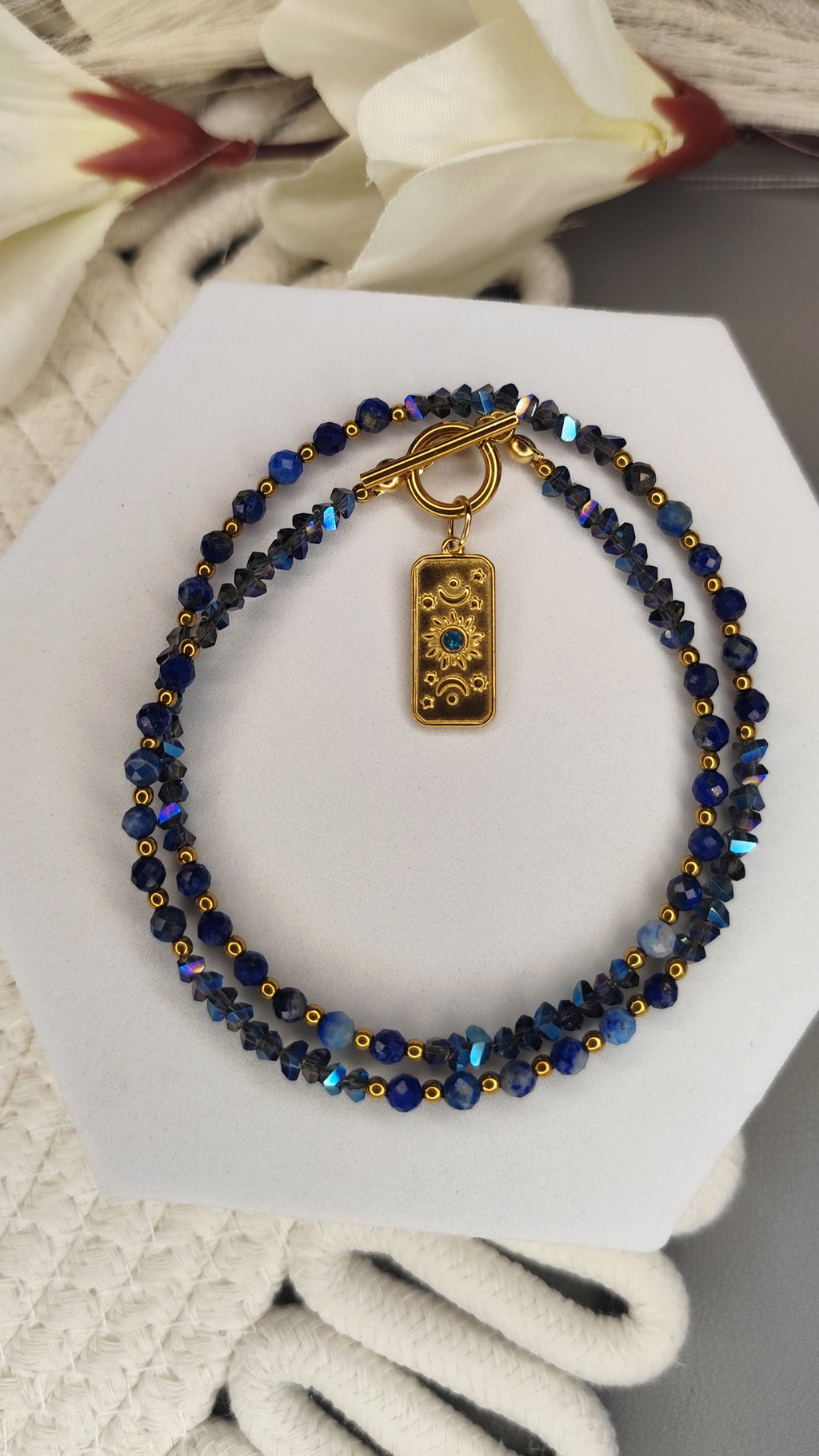 Lapis Lazuli i kryształki Blue Sky