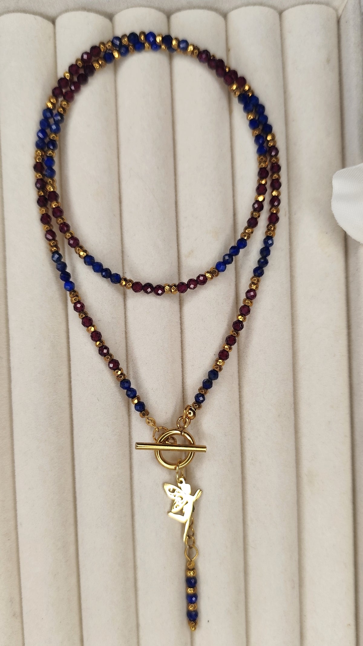 Lapis Lazuli i Granat z Wróżką 🧚 49 cm