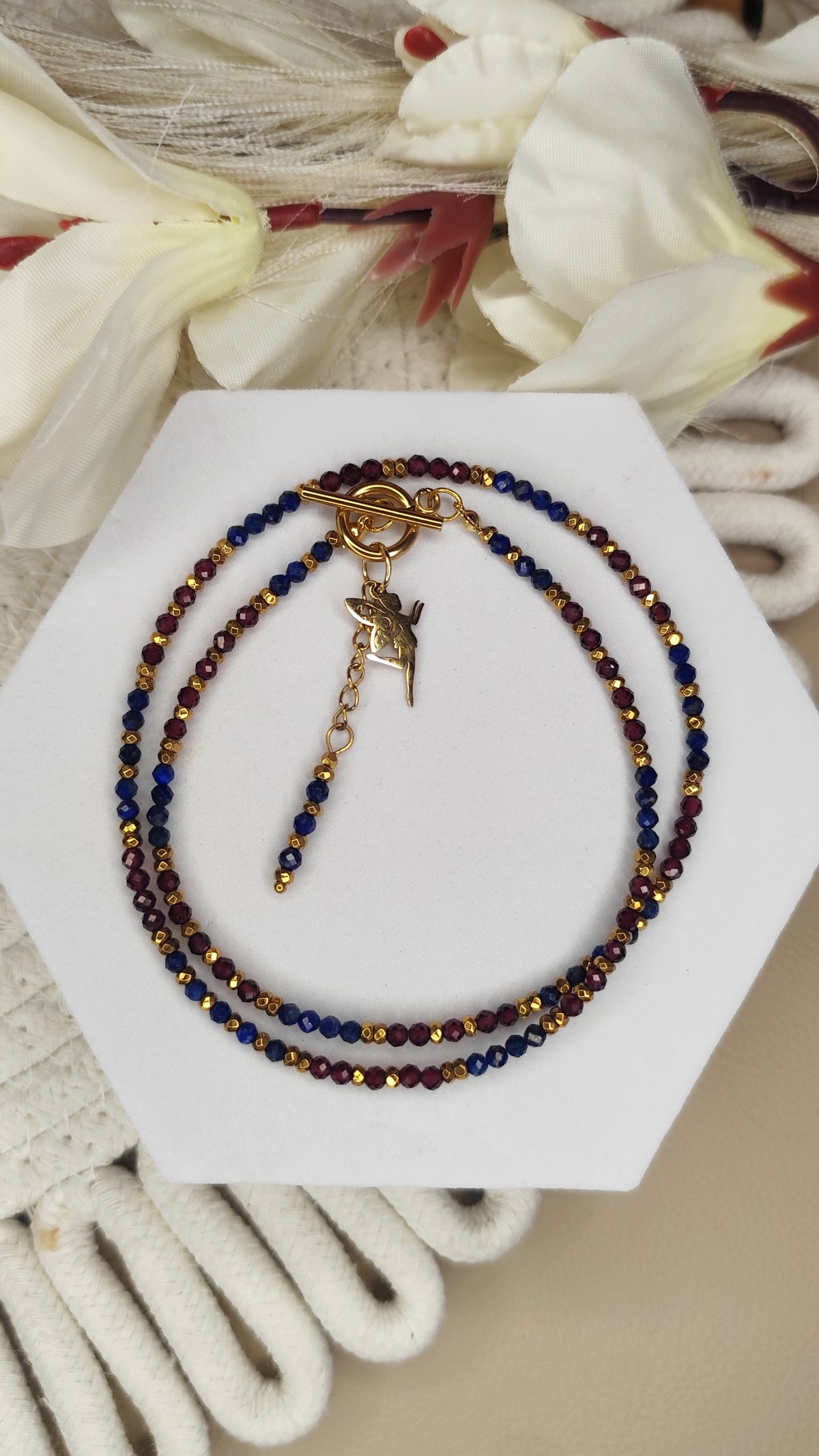 Lapis Lazuli i Granat z Wróżką 🧚 49 cm