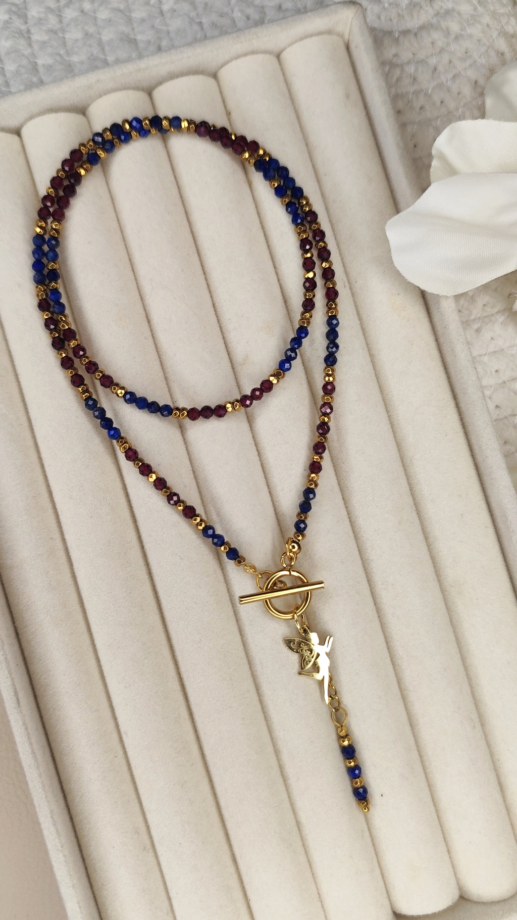 Lapis Lazuli i Granat z Wróżką 🧚 49 cm