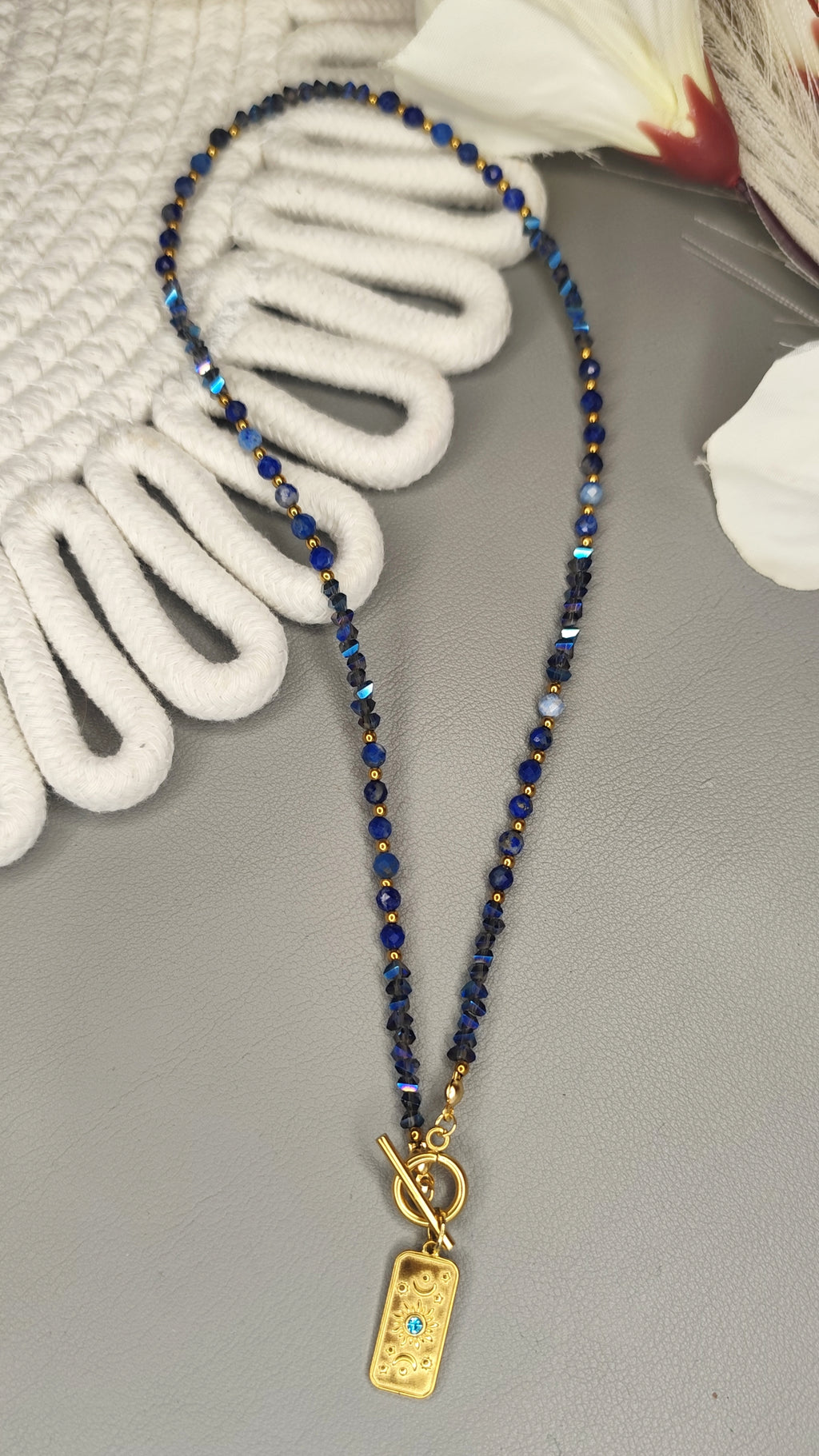 Lapis Lazuli i kryształki Blue Sky