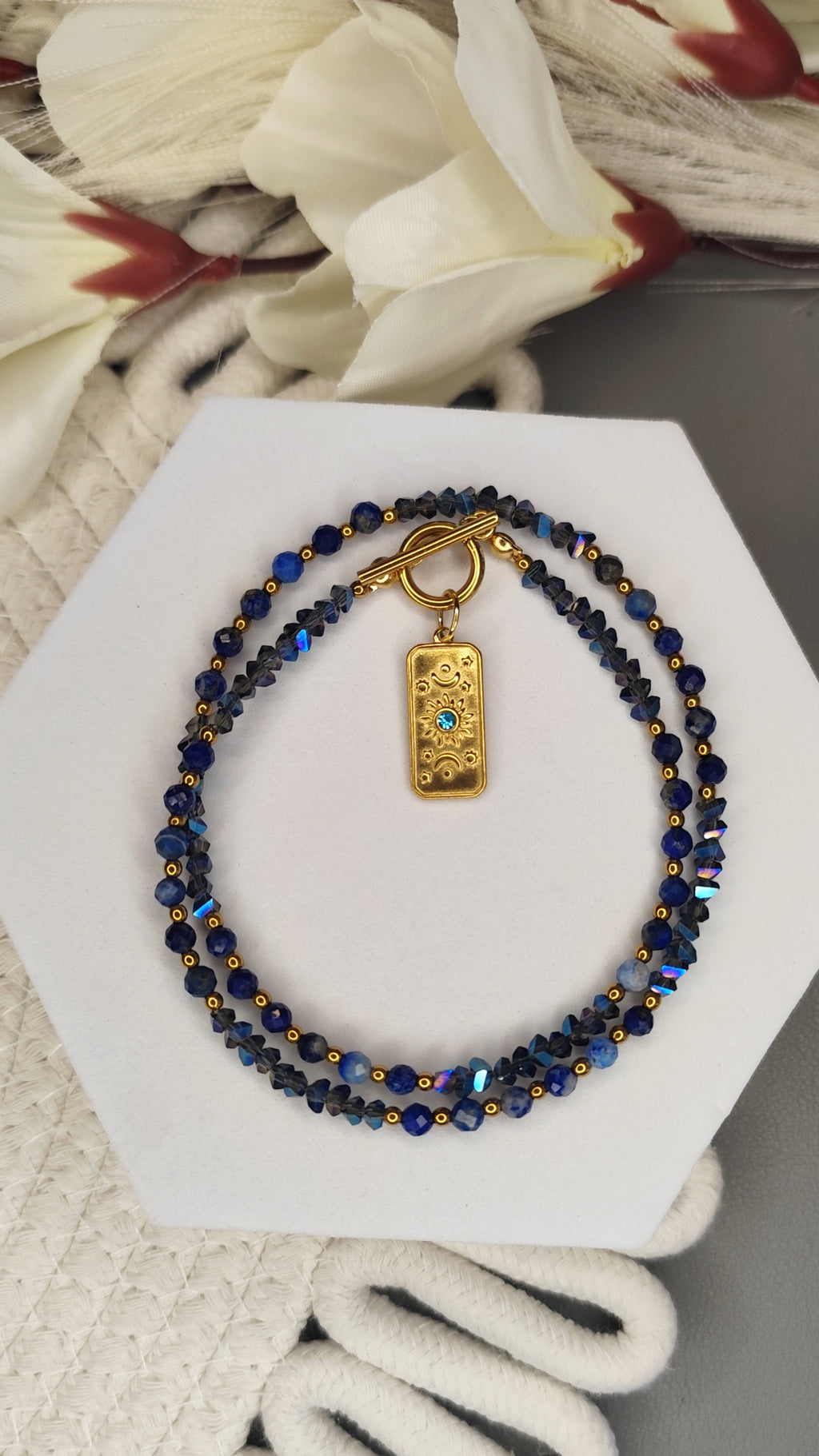 Lapis Lazuli i kryształki Blue Sky