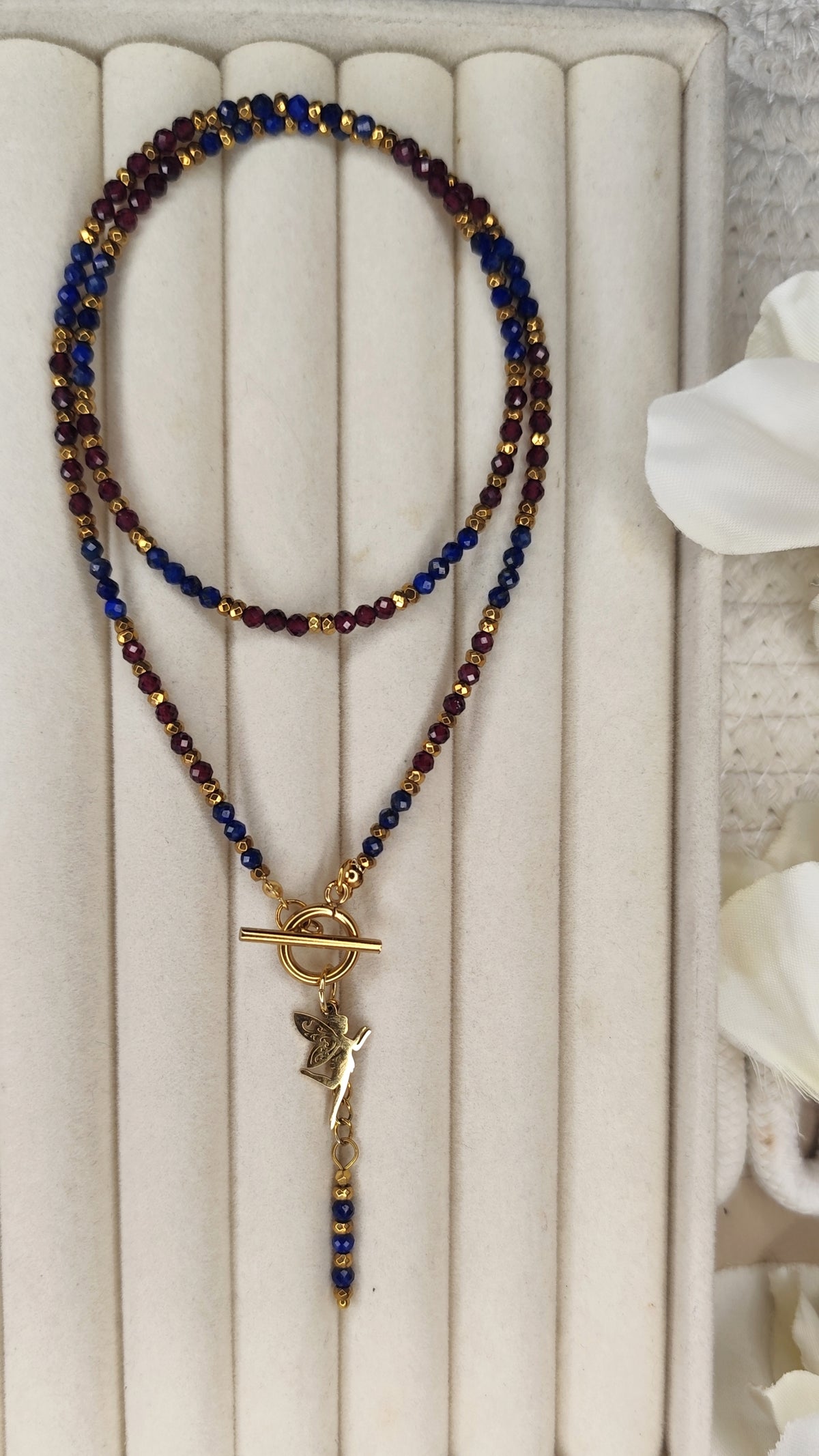 Lapis Lazuli i Granat z Wróżką 🧚 49 cm